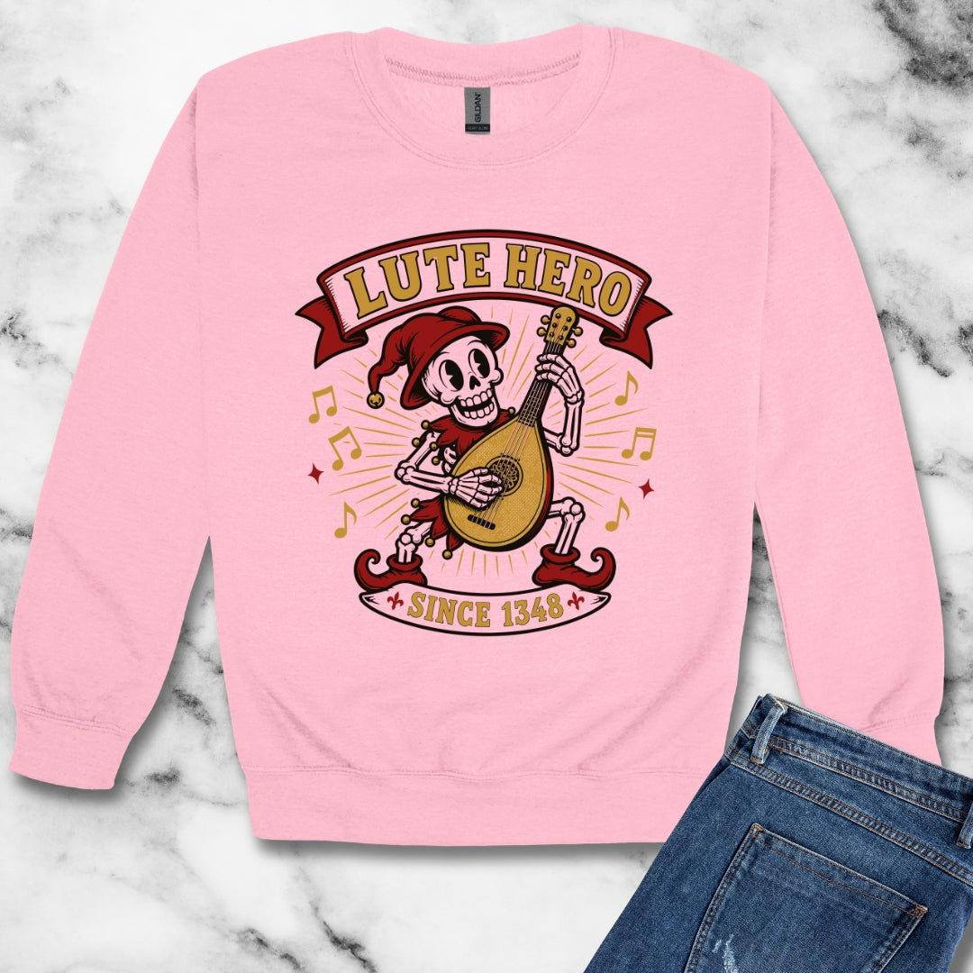 Medieval Bard Lute Hero  Unisex Heavy Crewneck Sweatshirt