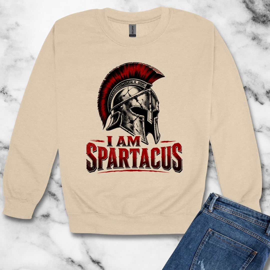 I Am Spartacus Helmet Unisex Heavy Crewneck Sweatshirt