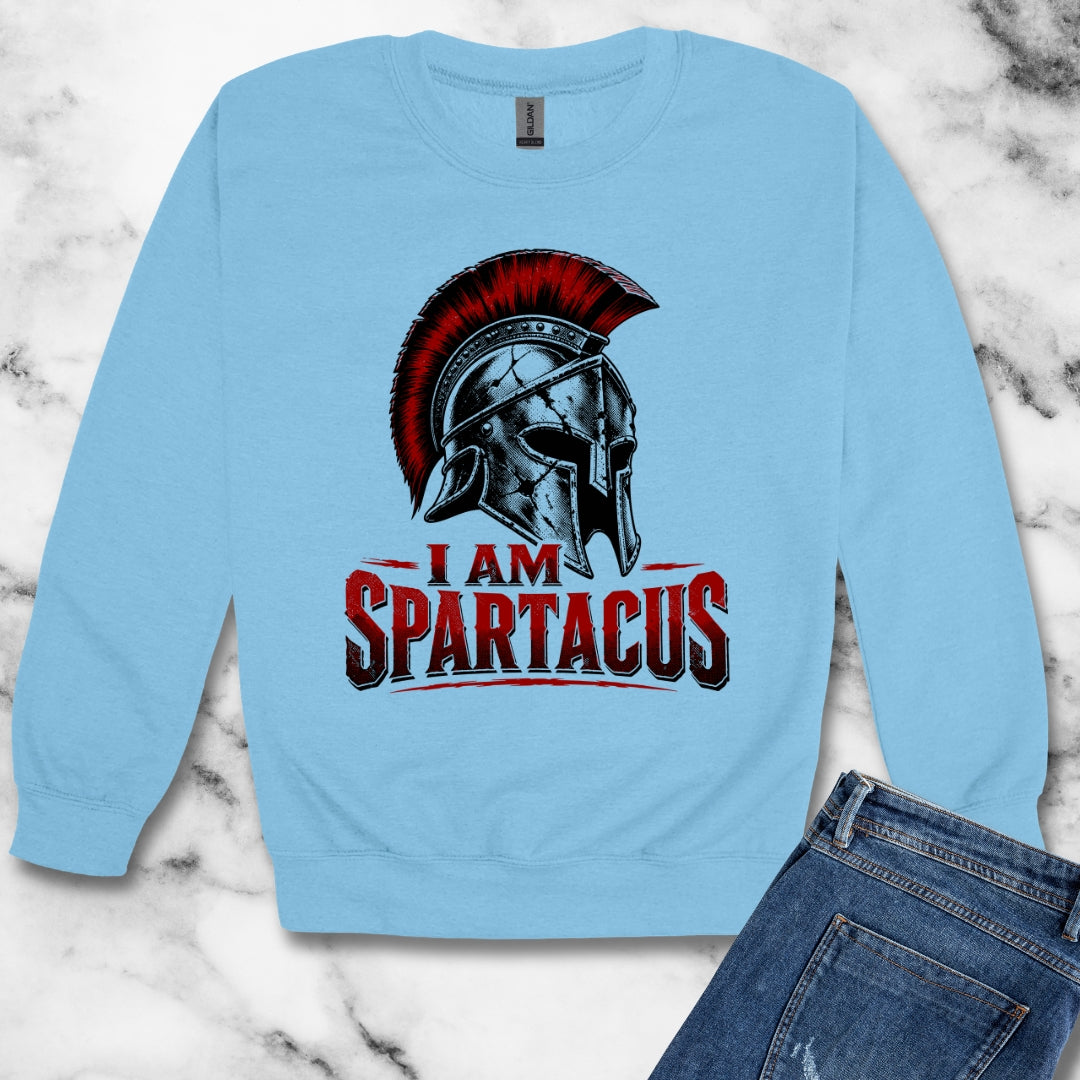 I Am Spartacus Helmet Unisex Heavy Crewneck Sweatshirt