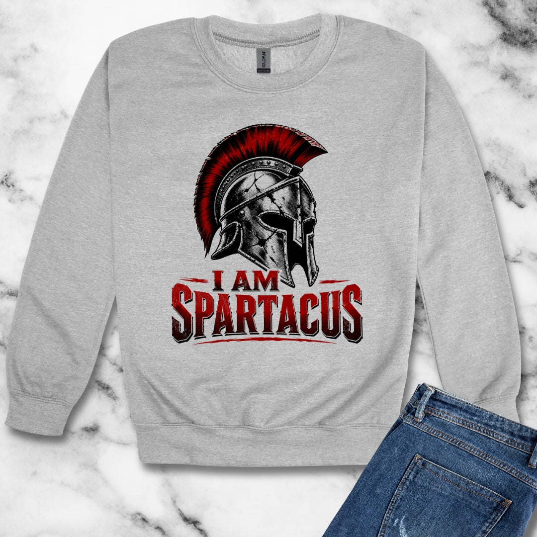 I Am Spartacus Helmet Unisex Heavy Crewneck Sweatshirt