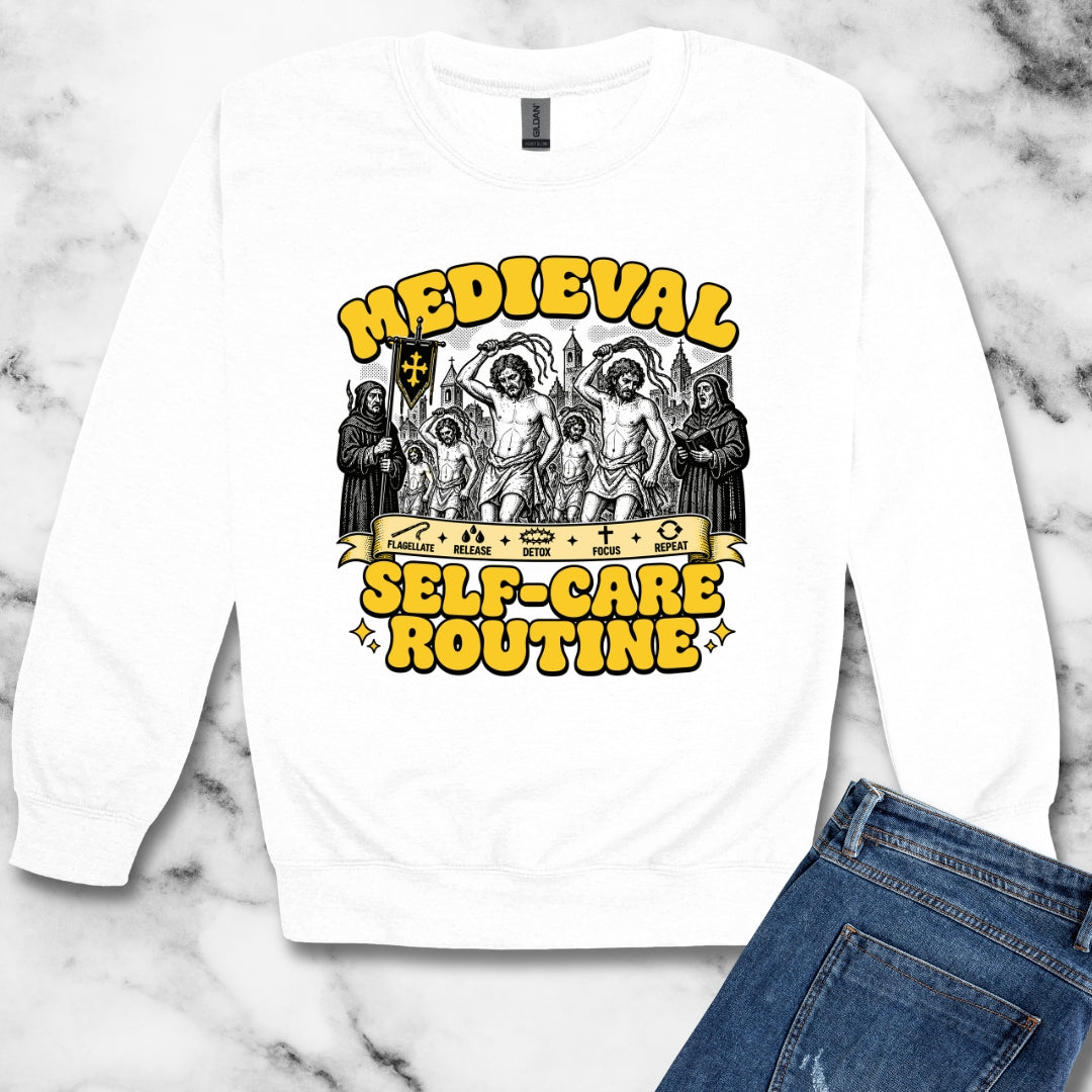 Flagellants Medieval Self Care Unisex Heavy Crewneck Sweatshirt