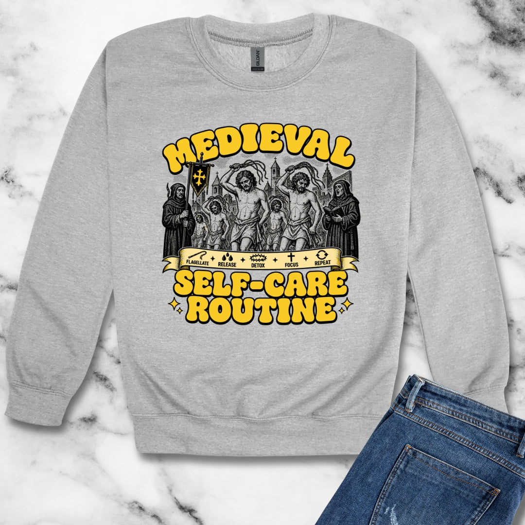 Flagellants Medieval Self Care Unisex Heavy Crewneck Sweatshirt