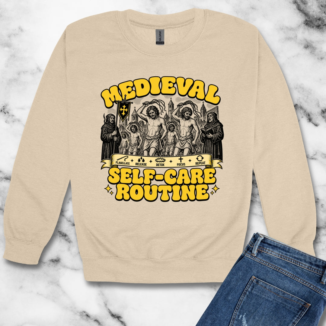 Flagellants Medieval Self Care Unisex Heavy Crewneck Sweatshirt