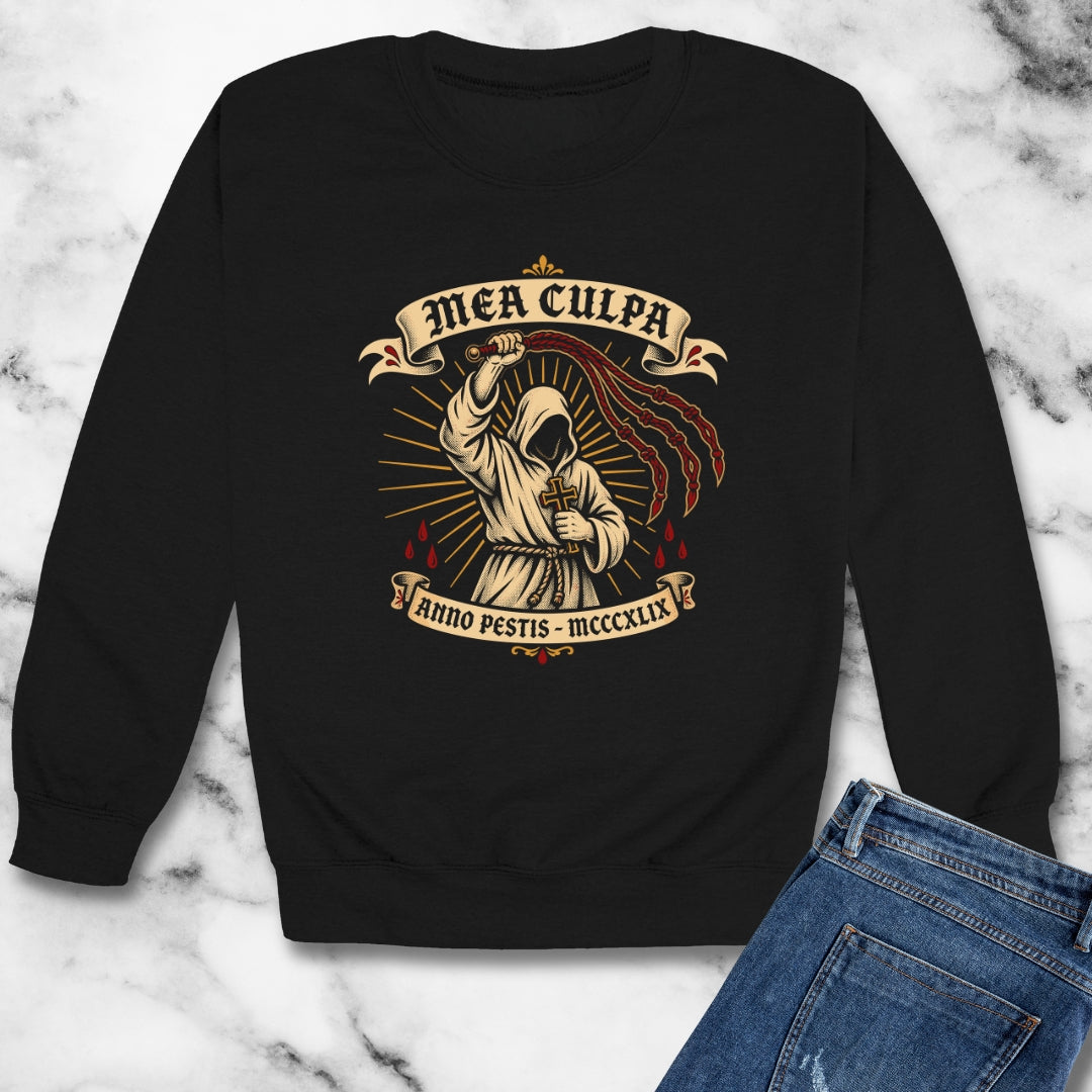 The Flagellant Mea Culpa Black Plague Unisex Heavy Crewneck Sweatshirt