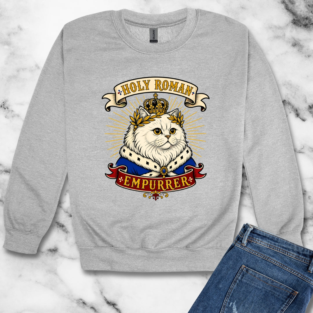 Holy Roman Empurrer Cat Unisex Heavy Crewneck Sweatshirt