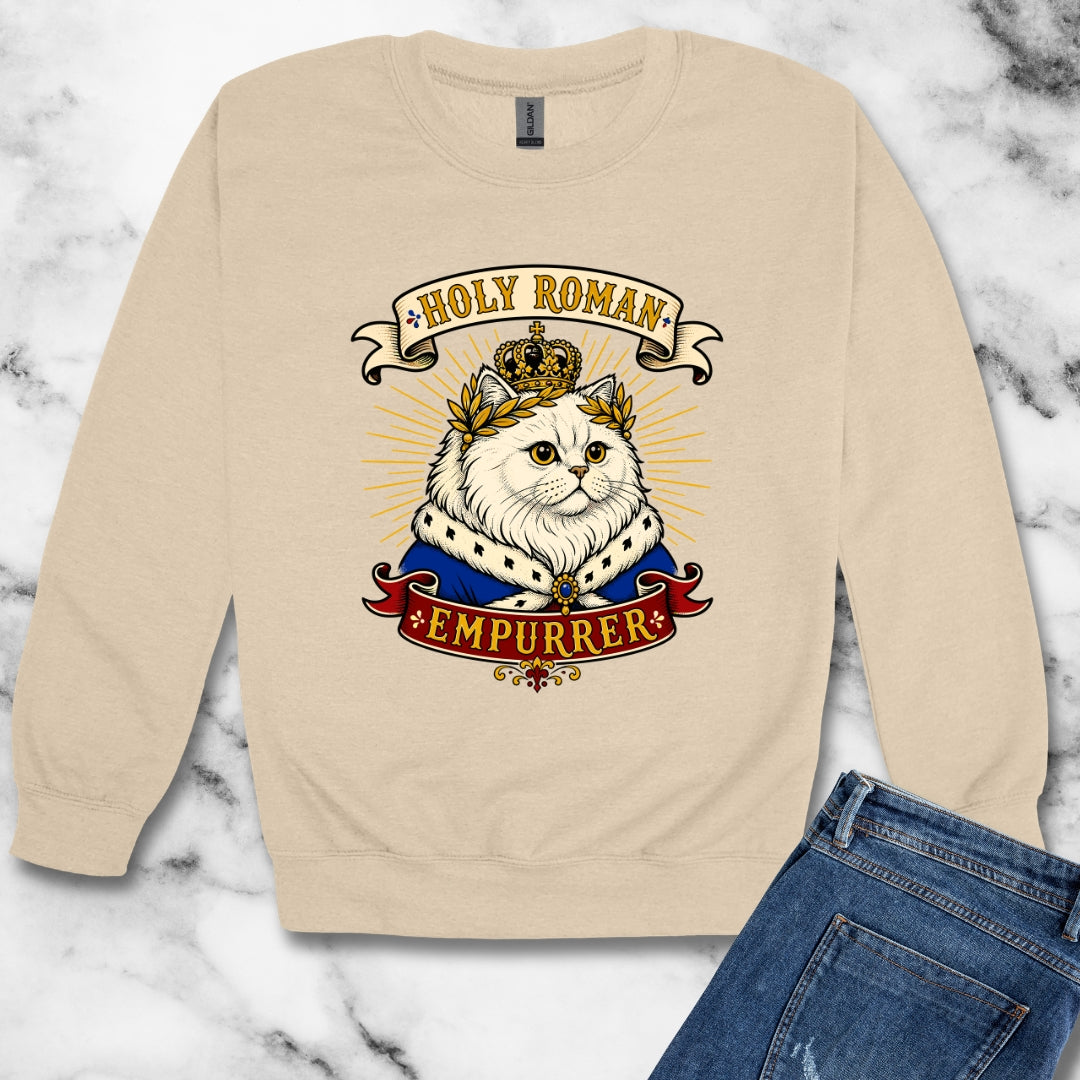 Holy Roman Empurrer Cat Unisex Heavy Crewneck Sweatshirt