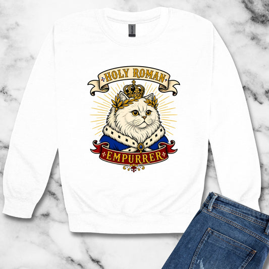 Holy Roman Empurrer Cat Unisex Heavy Crewneck Sweatshirt