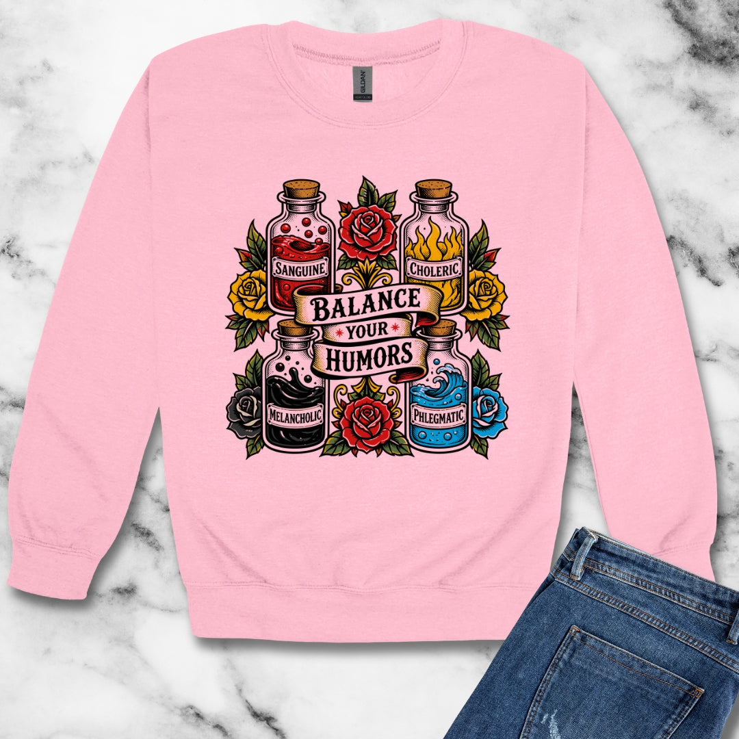 Balance Your Humors Unisex Heavy Crewneck Sweatshirt