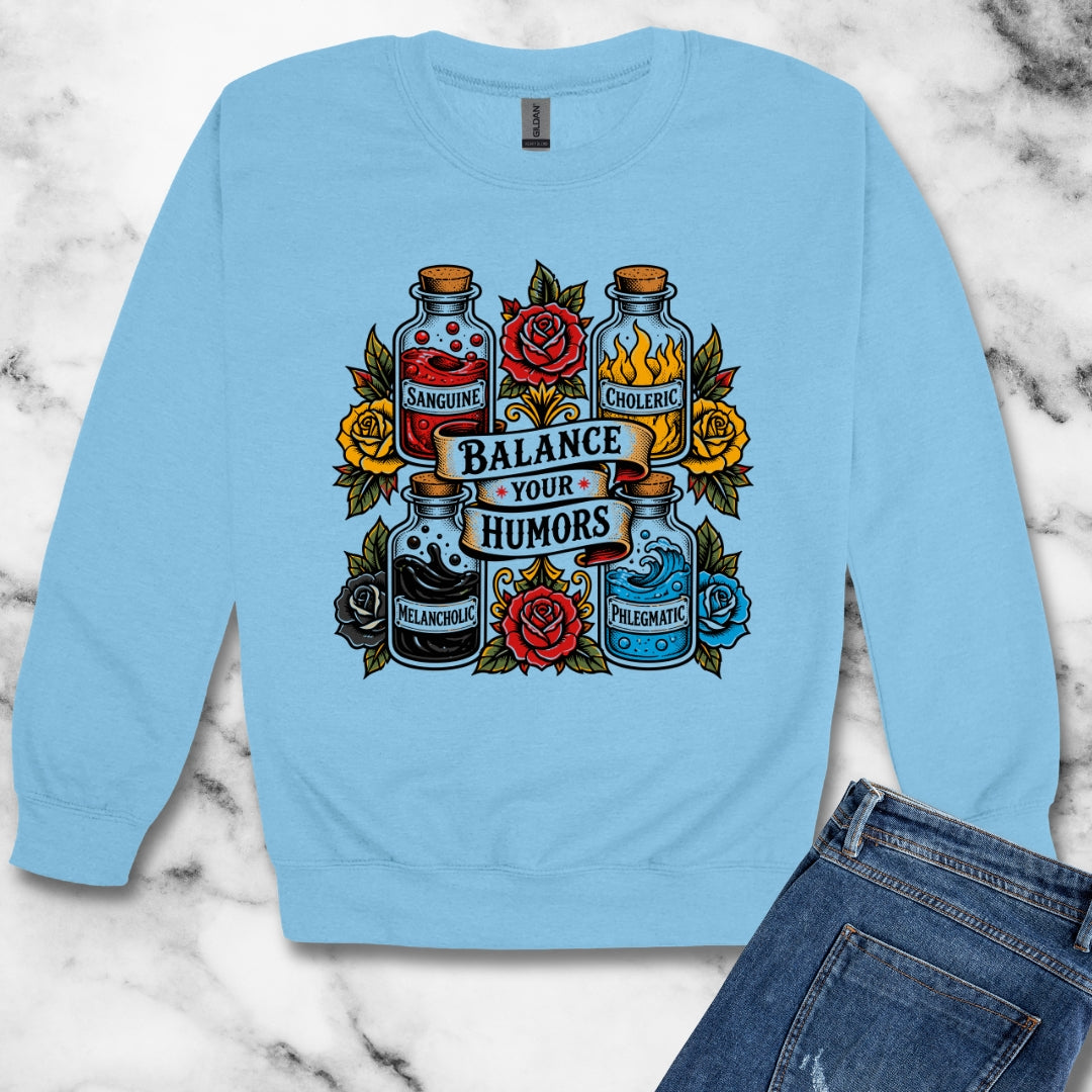 Balance Your Humors Unisex Heavy Crewneck Sweatshirt