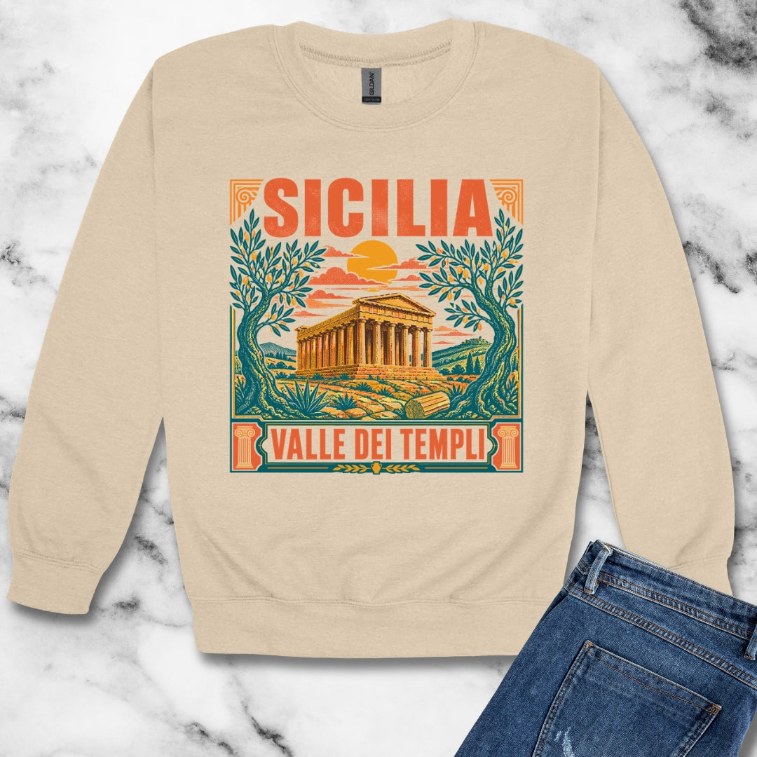 Agrigento Valley of the Greek Temples Unisex Heavy Crewneck Sweatshirt