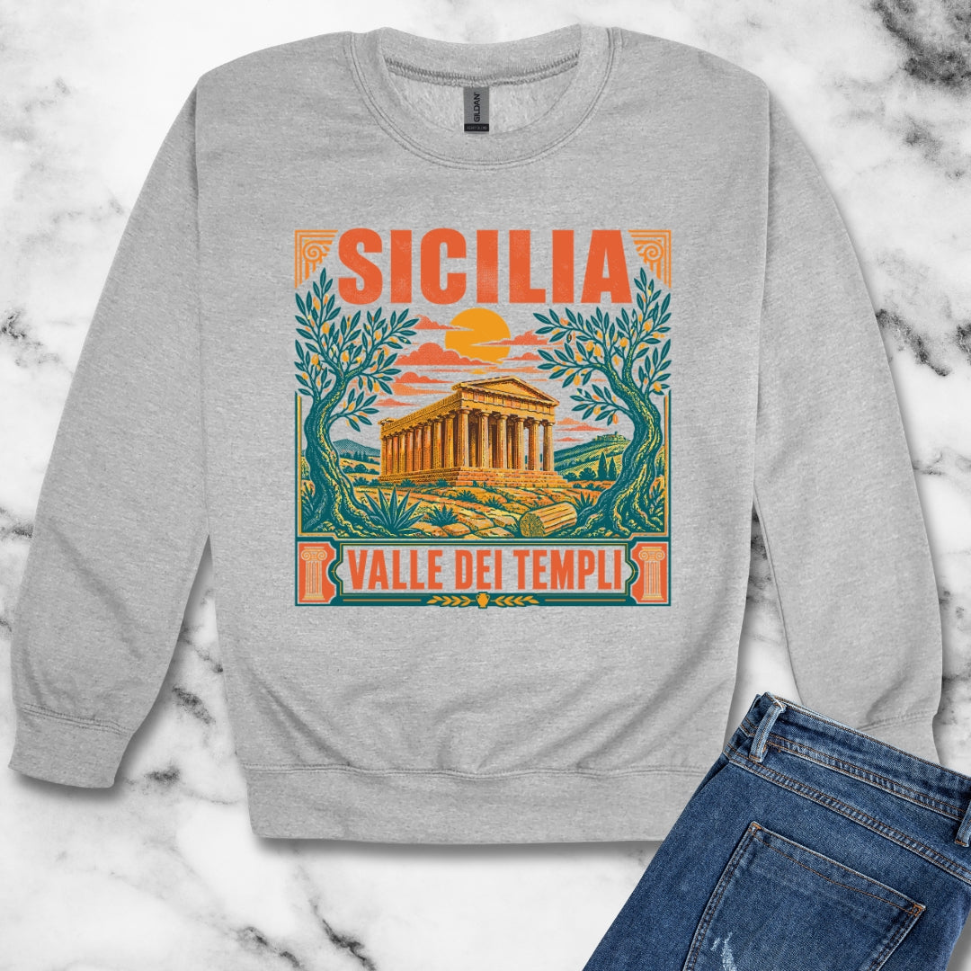 Agrigento Valley of the Greek Temples Unisex Heavy Crewneck Sweatshirt