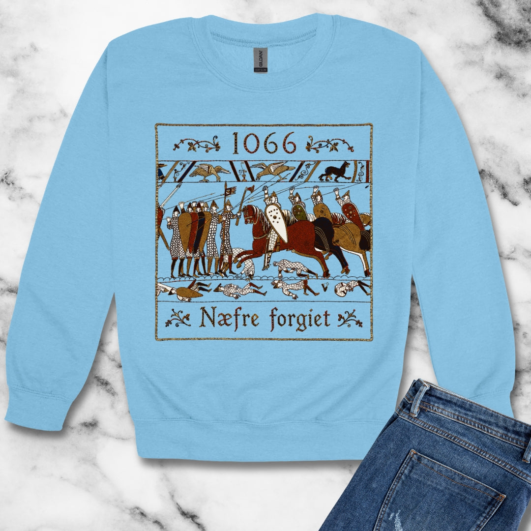 1066 Never Forget Old English Tapestry Unisex Heavy Crewneck Sweatshirt