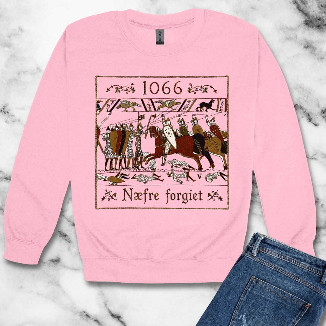 1066 Never Forget Old English Tapestry Unisex Heavy Crewneck Sweatshirt