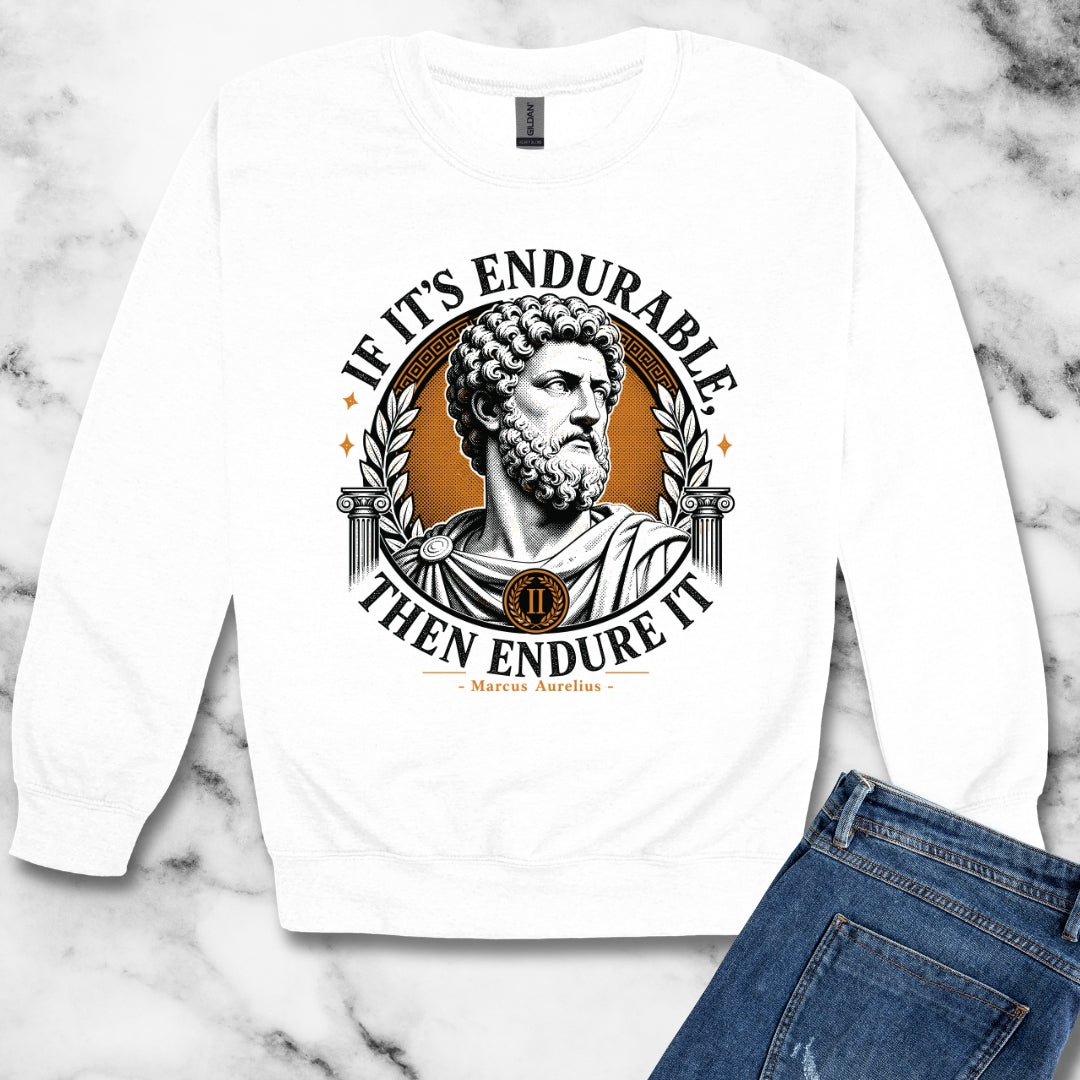 Marcus Aurelius Endurable Quote Unisex Heavy Crewneck Sweatshirt