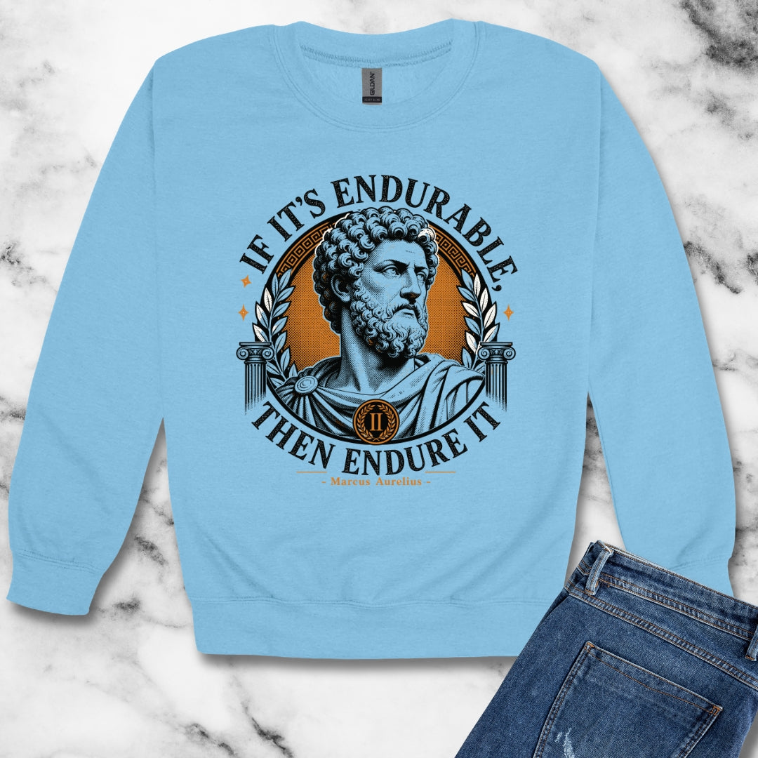 Marcus Aurelius Endurable Quote Unisex Heavy Crewneck Sweatshirt