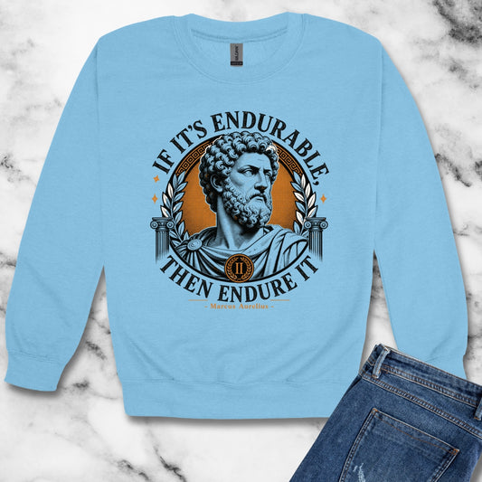 Marcus Aurelius Endurable Quote Unisex Heavy Crewneck Sweatshirt