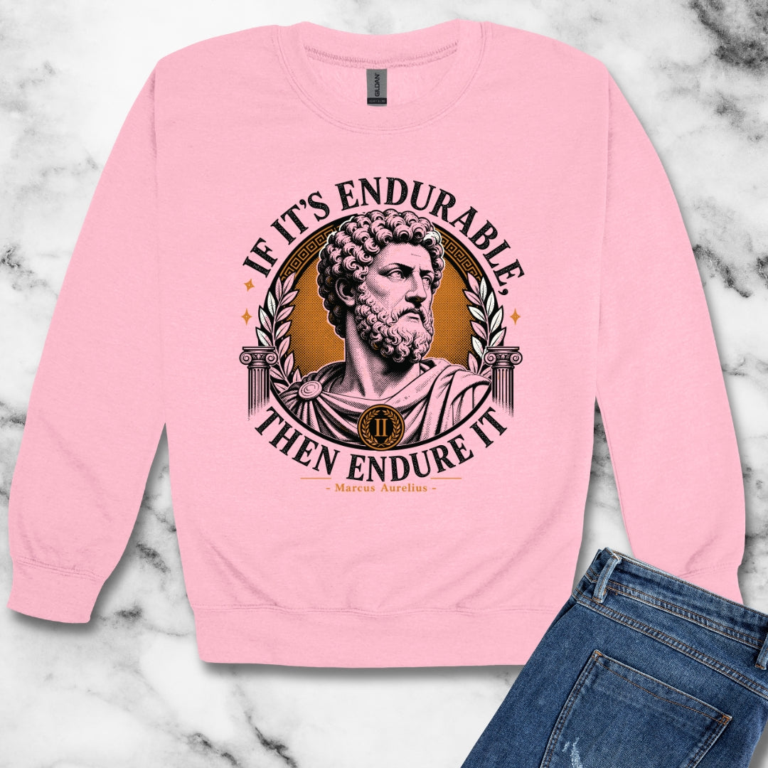 Marcus Aurelius Endurable Quote Unisex Heavy Crewneck Sweatshirt