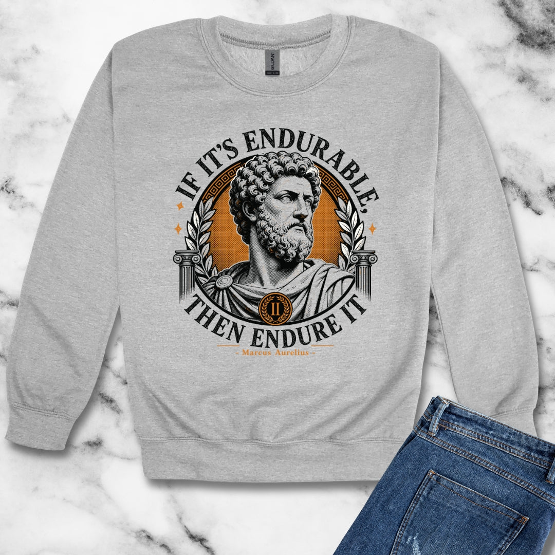 Marcus Aurelius Endurable Quote Unisex Heavy Crewneck Sweatshirt