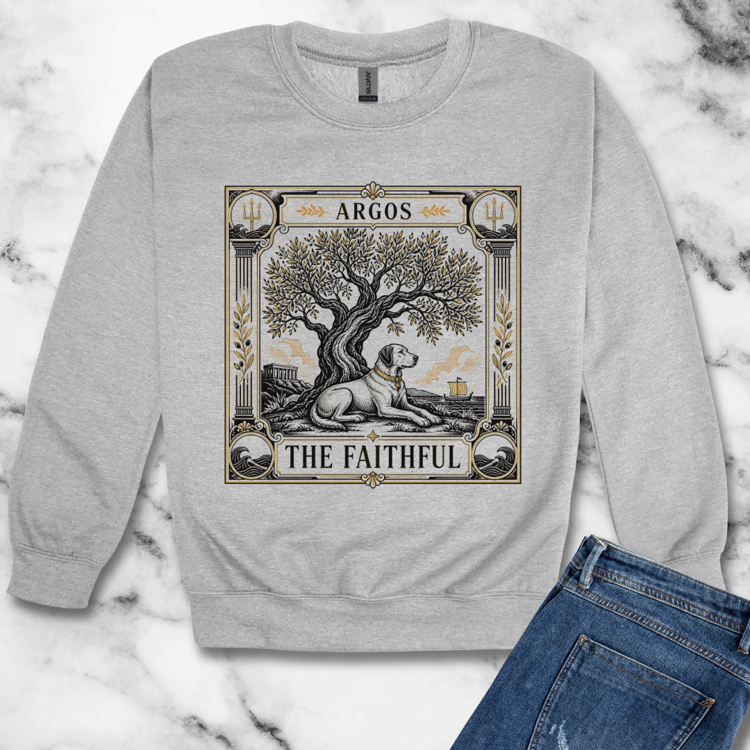 Faithful Argos Tarot Style Unisex Heavy Crewneck Sweatshirt
