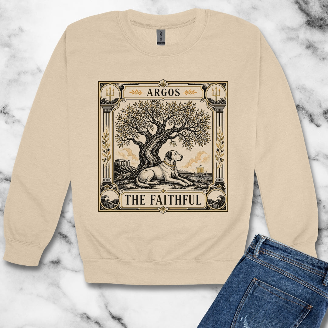 Faithful Argos Tarot Style Unisex Heavy Crewneck Sweatshirt