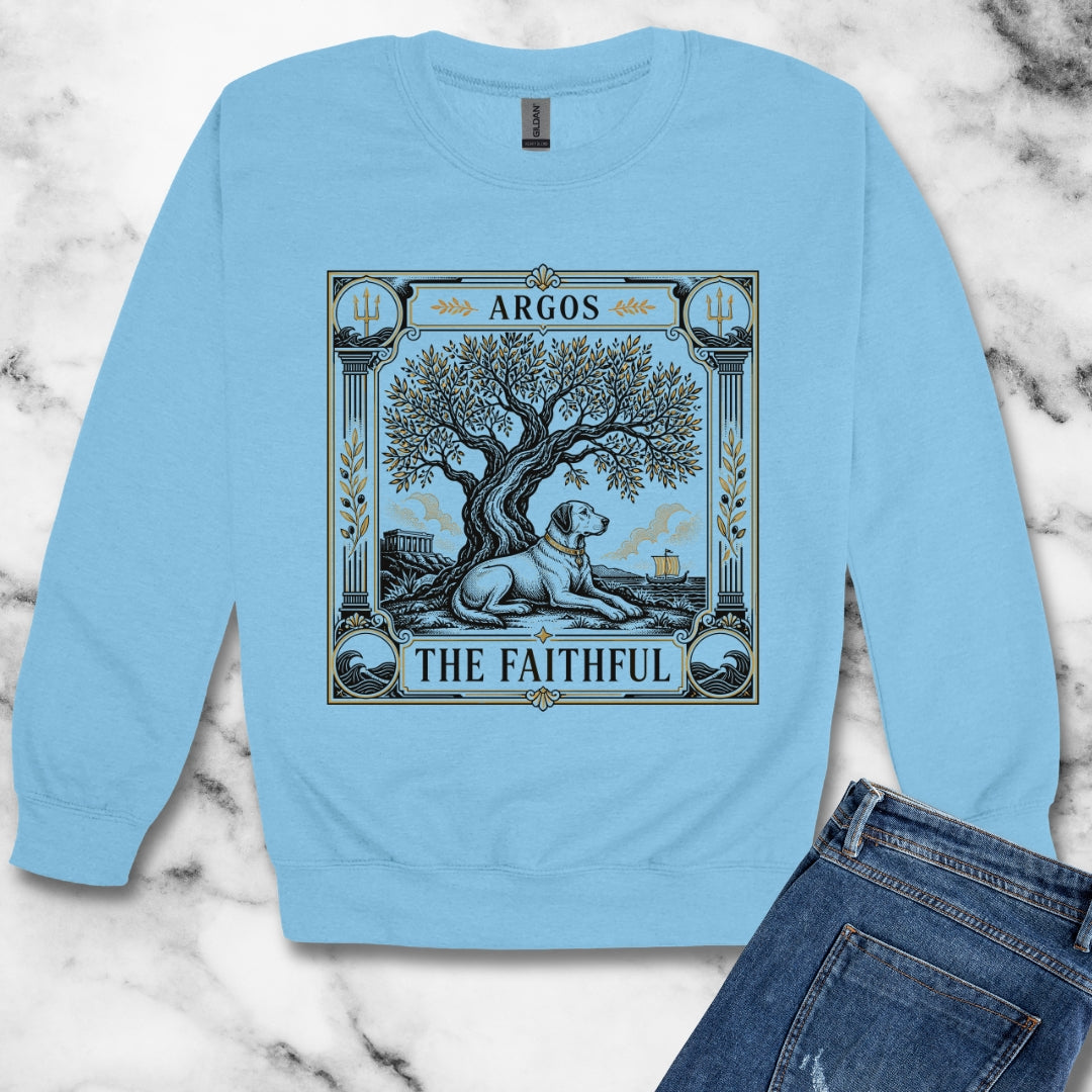 Faithful Argos Tarot Style Unisex Heavy Crewneck Sweatshirt