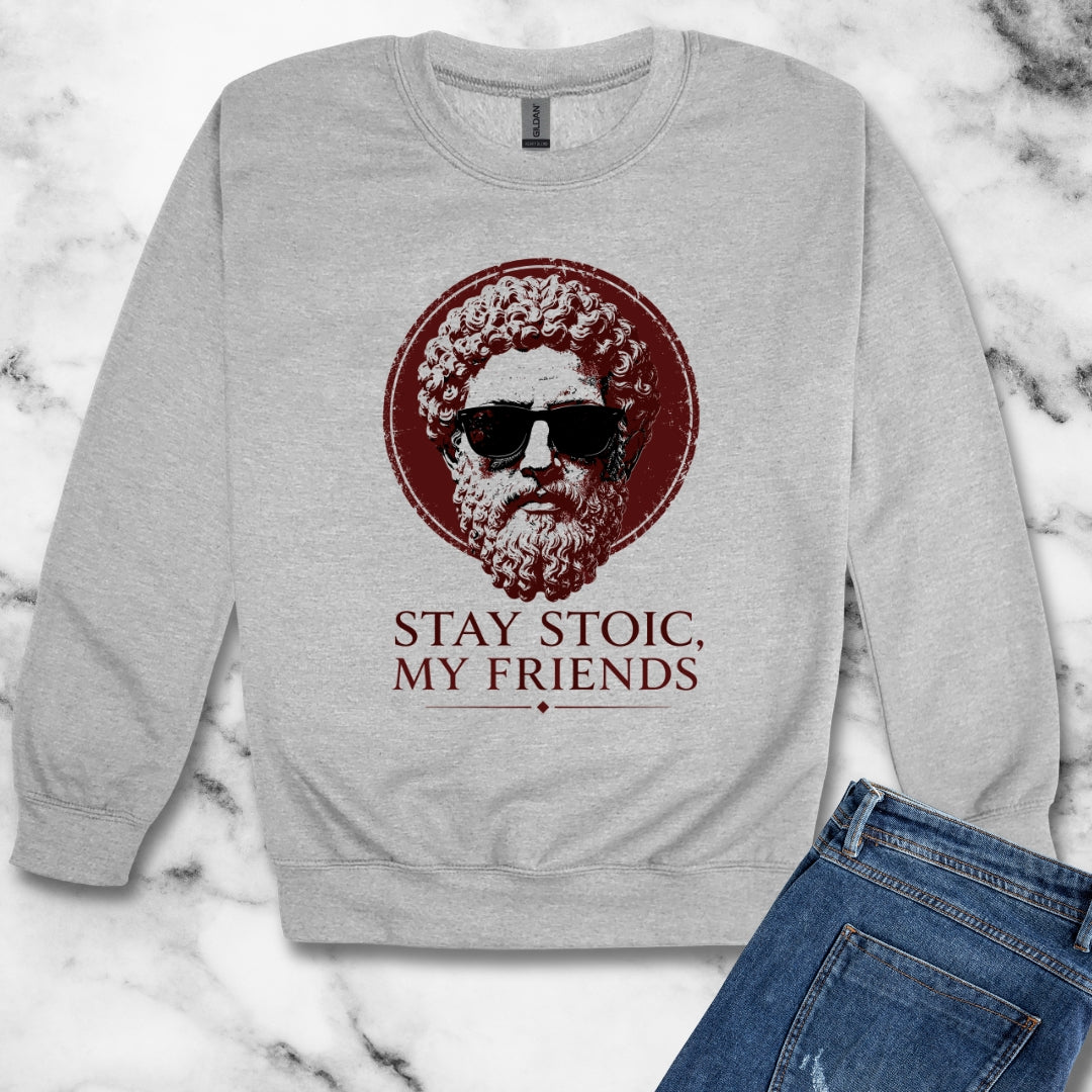 Aurelius Stay Stoic My FriendsUnisex Heavy Crewneck Sweatshirt