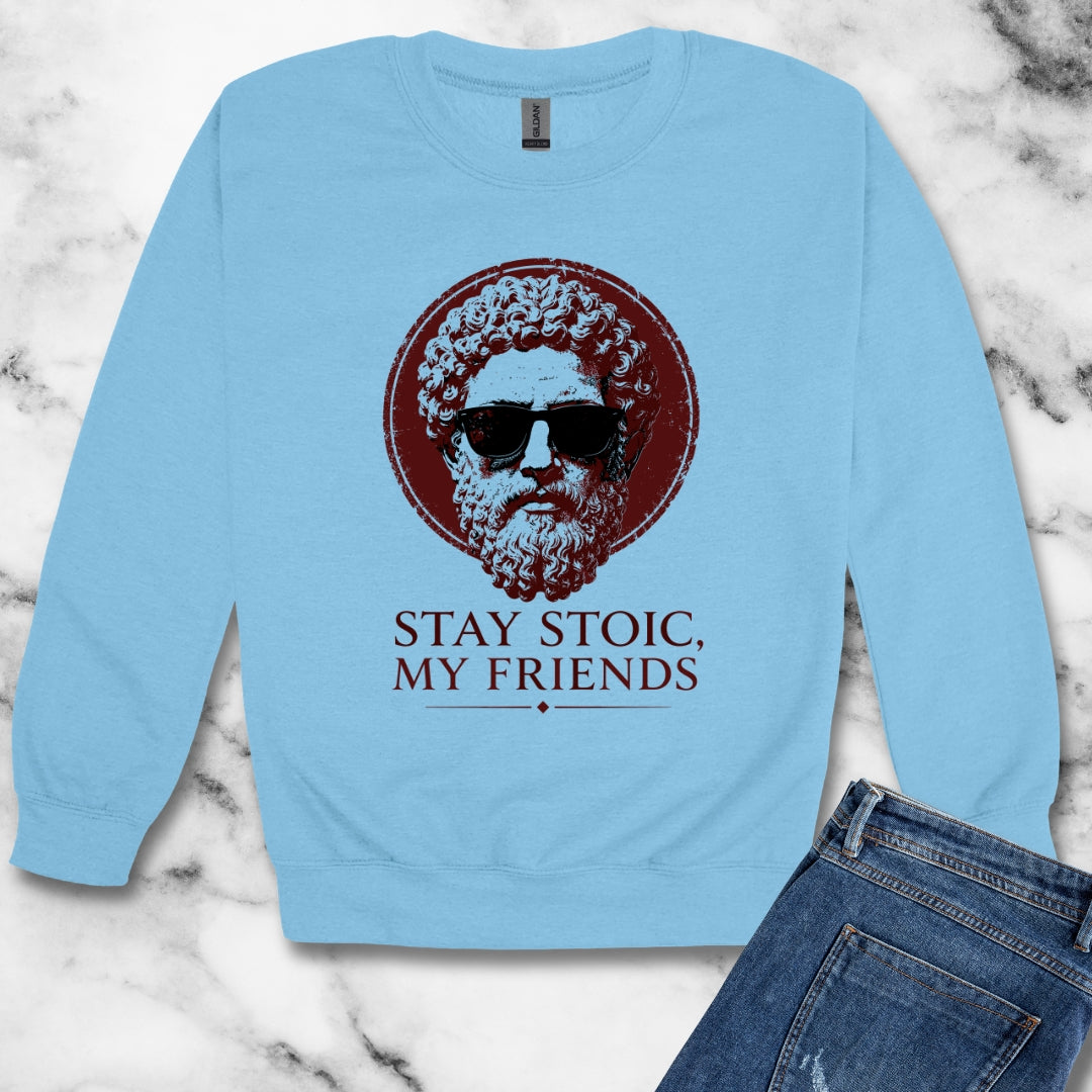 Aurelius Stay Stoic My FriendsUnisex Heavy Crewneck Sweatshirt