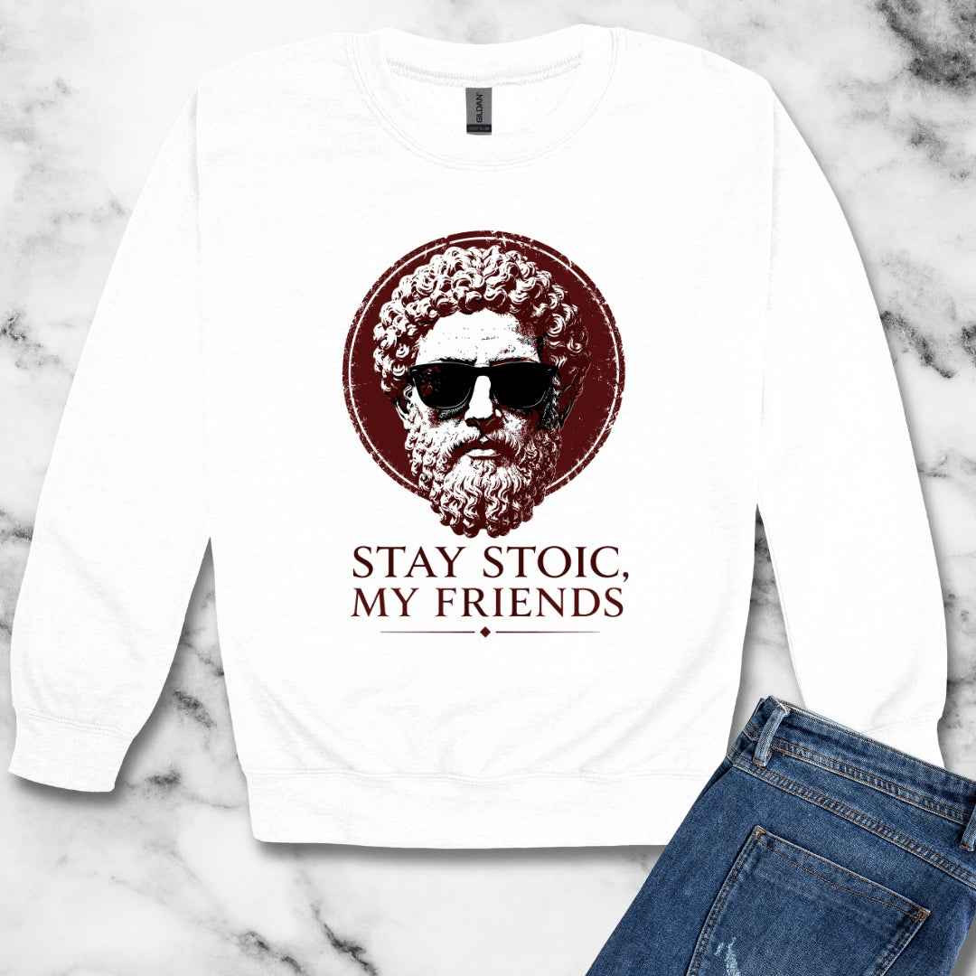 Aurelius Stay Stoic My FriendsUnisex Heavy Crewneck Sweatshirt
