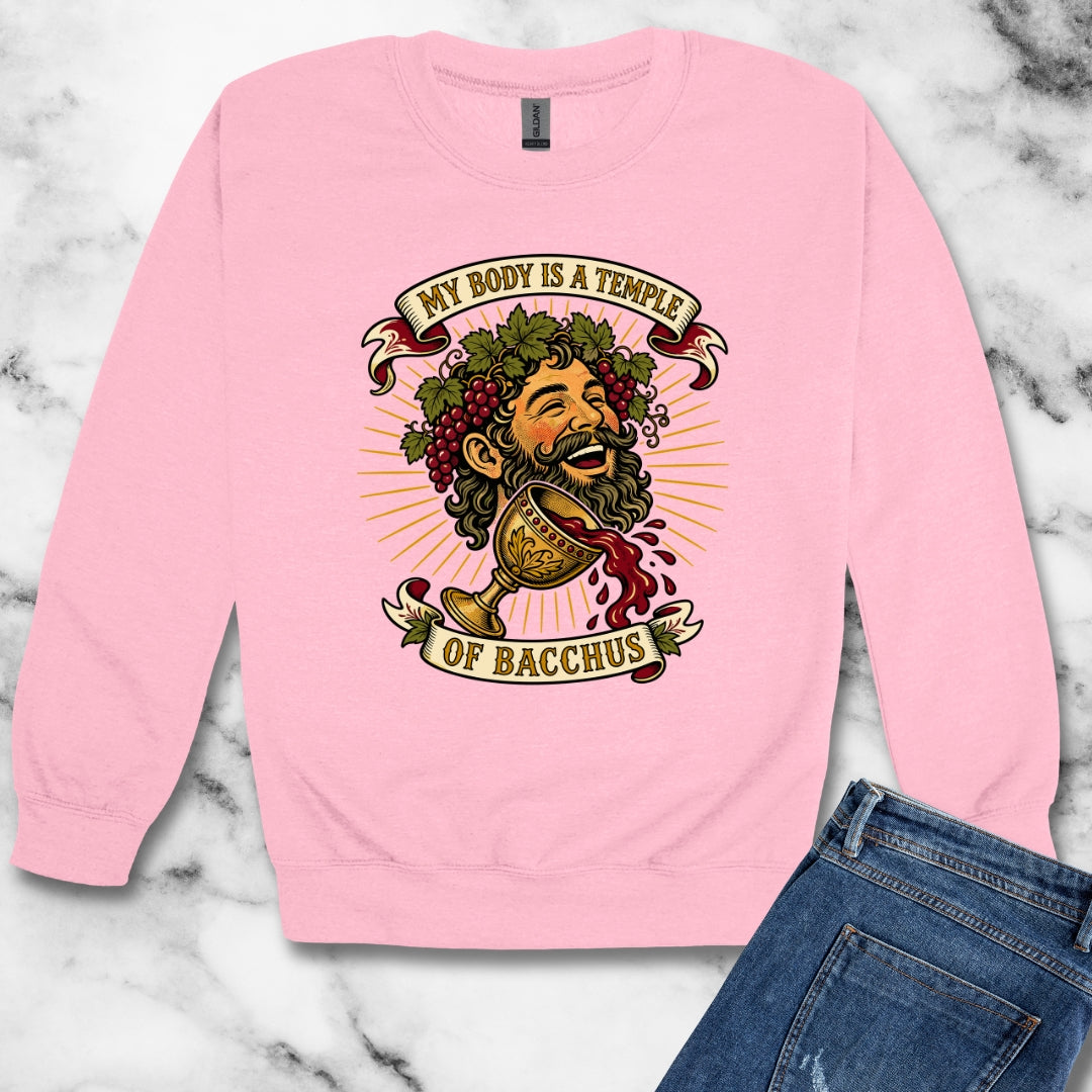 My Body is a Temple of Bacchus Unisex Heavy Crewneck Sweatshirt