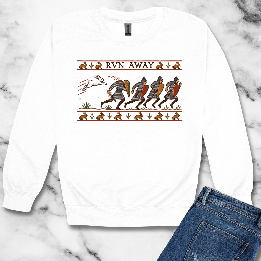 Run Away Killer Rabbit Holy Grail Unisex Heavy Crewneck Sweatshirt