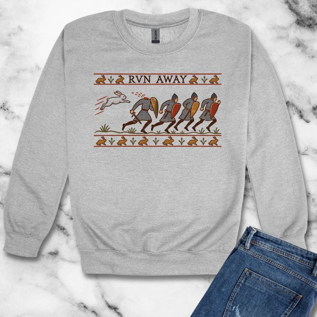 Run Away Killer Rabbit Holy Grail Unisex Heavy Crewneck Sweatshirt