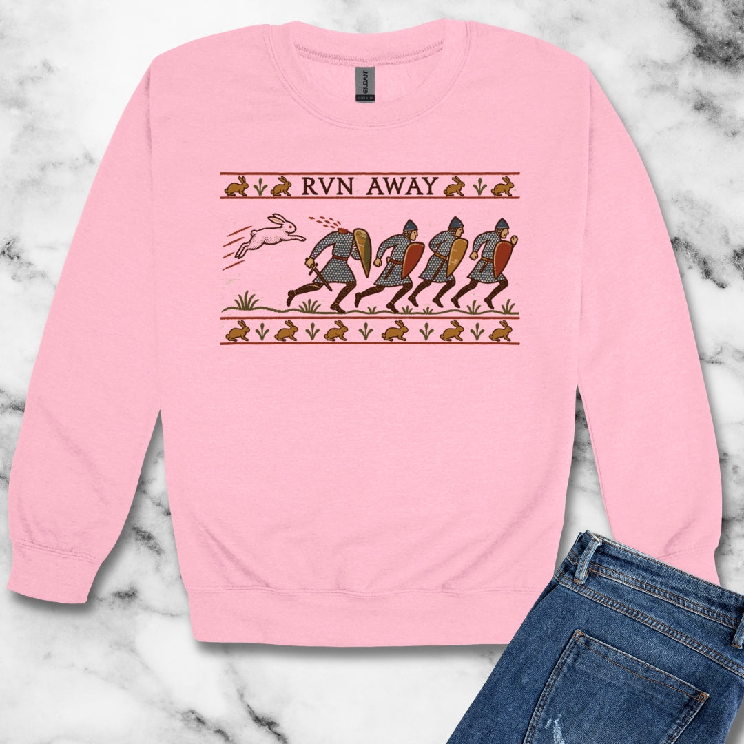 Run Away Killer Rabbit Holy Grail Unisex Heavy Crewneck Sweatshirt