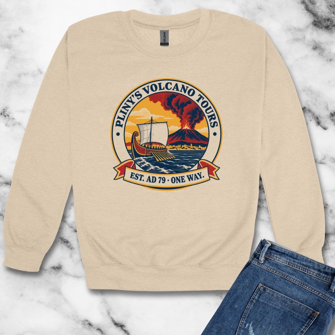 Pliny's Volcano Tours Unisex Heavy Crewneck Sweatshirt