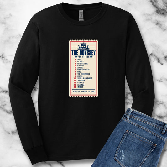 Odyssey Travel Itinerary Unisex Long Sleeve Tee
