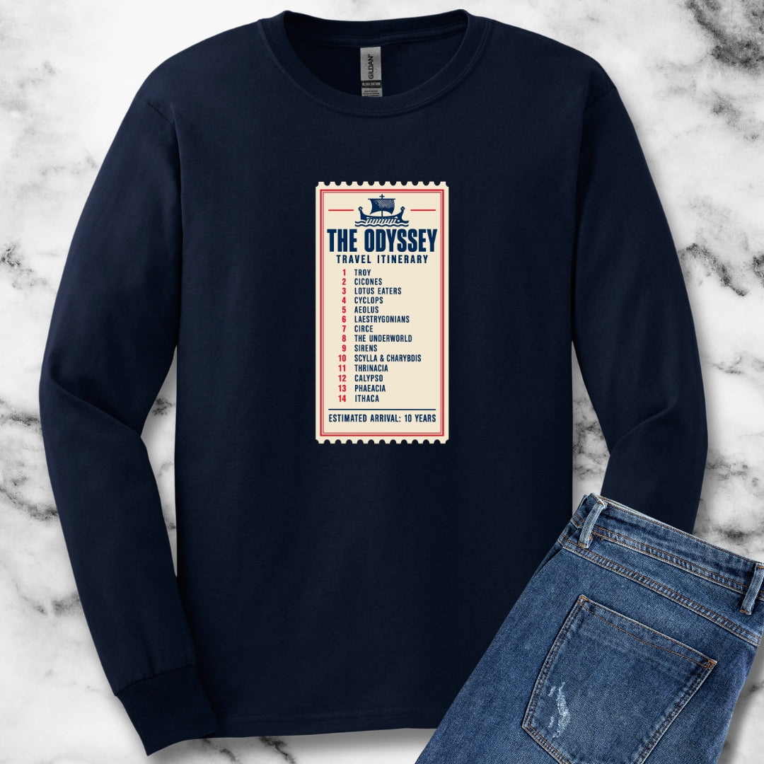 Odyssey Travel Itinerary Unisex Long Sleeve Tee