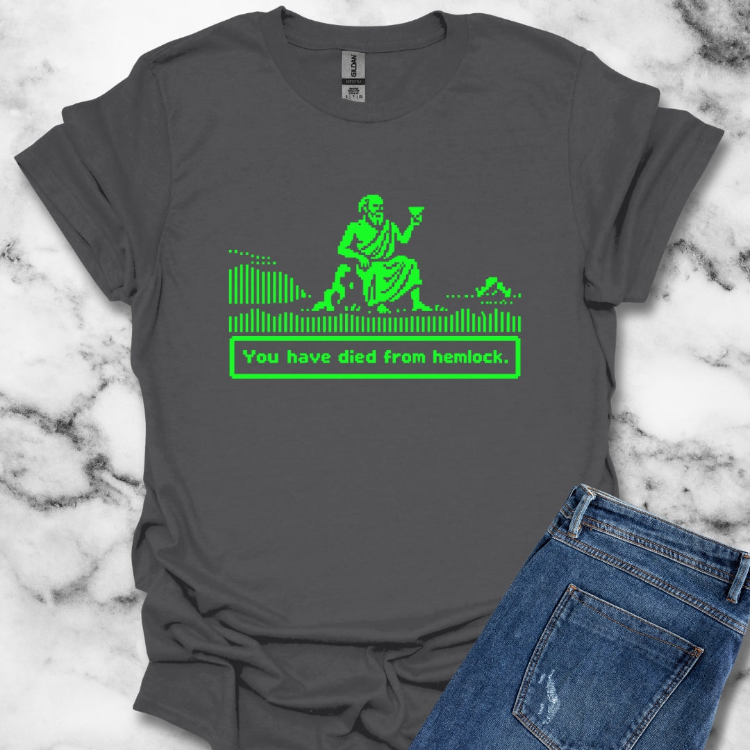 Socrates 8 Bit Dies from Hemlock T-Shirt