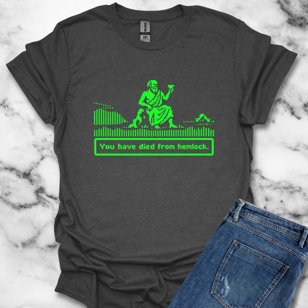 Socrates 8 Bit Dies from Hemlock T-Shirt