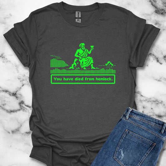 Socrates 8 Bit Dies from Hemlock T-Shirt