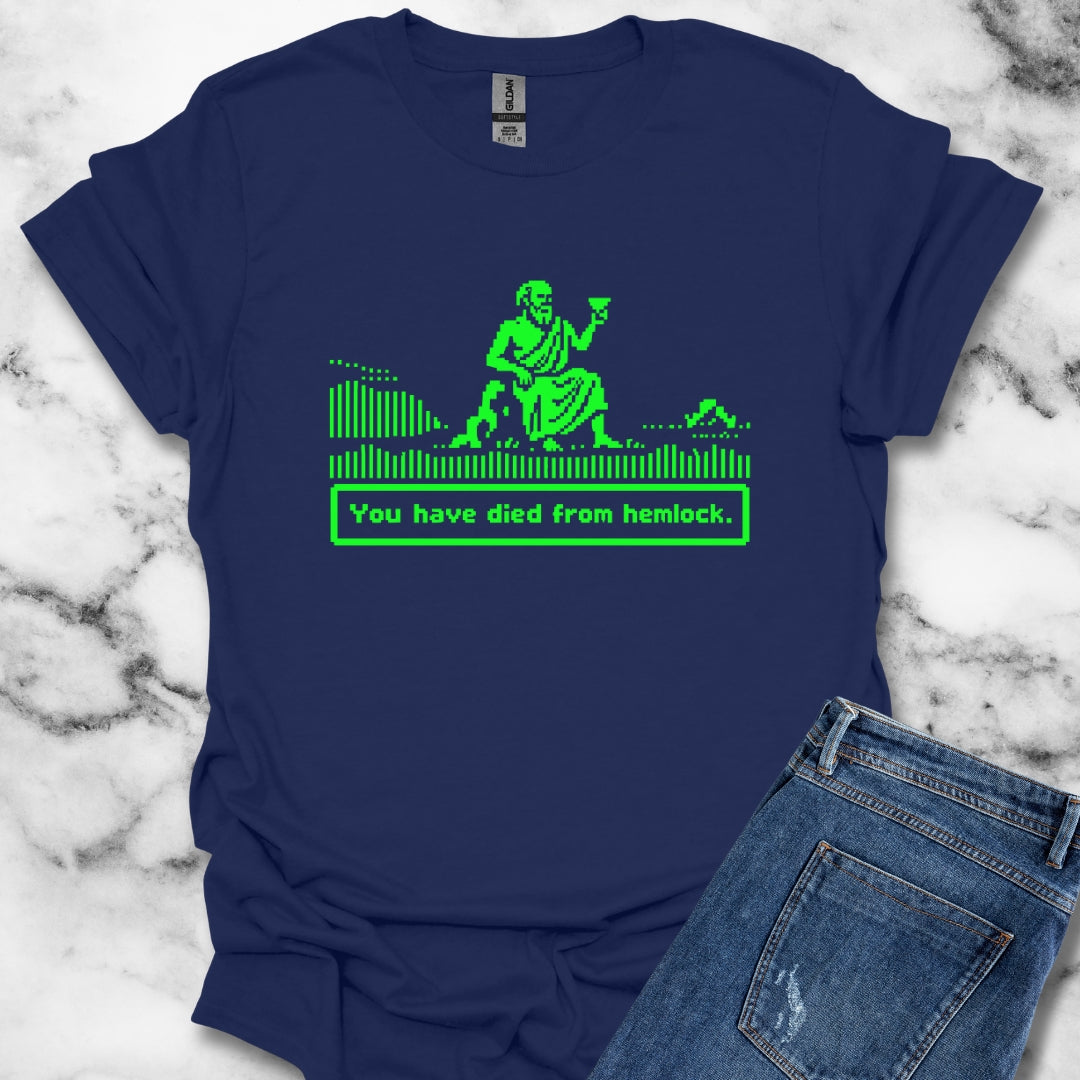 Socrates 8 Bit Dies from Hemlock T-Shirt