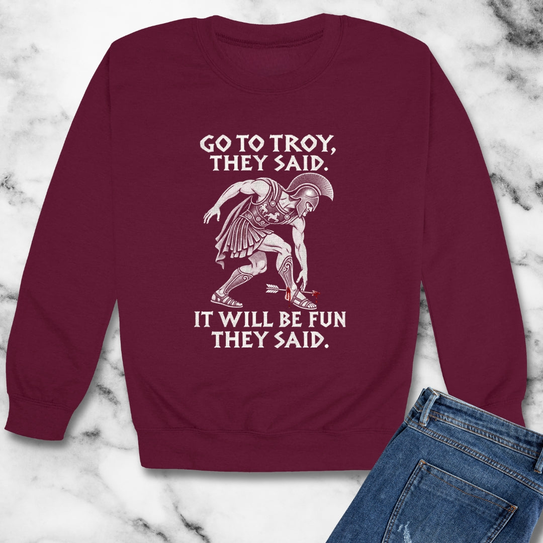 Go to Troy They Said Achilles Unisex Heavy Crewneck Sweatshirt