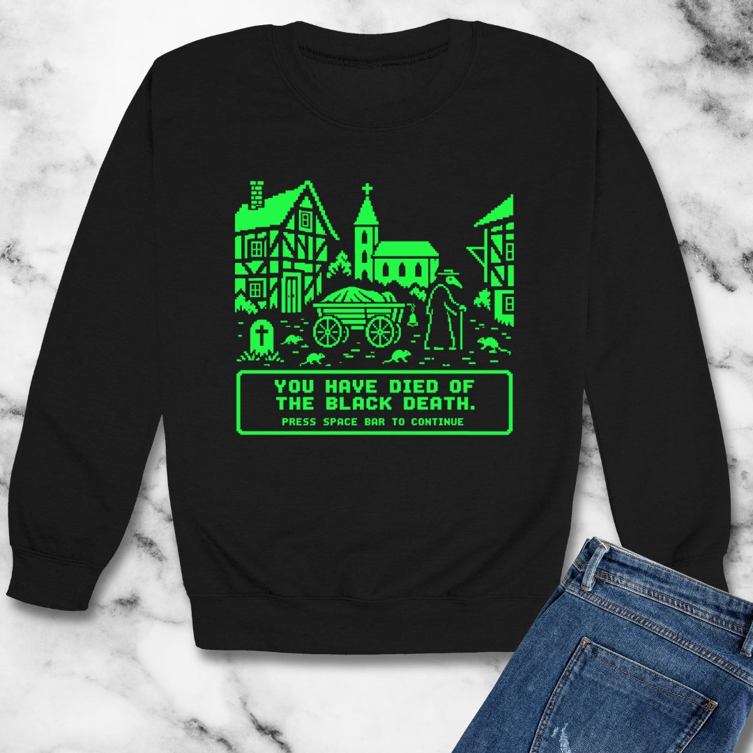 8 Bit Died of Black Plague Unisex Heavy Crewneck Sweatshirt