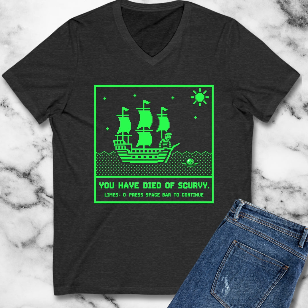 8 Bit Died of Scurvy V-Neck