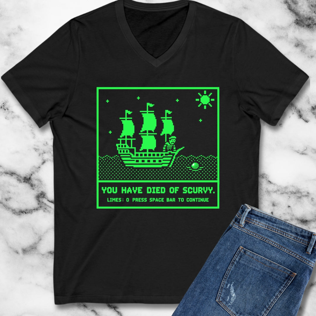 8 Bit Died of Scurvy V-Neck