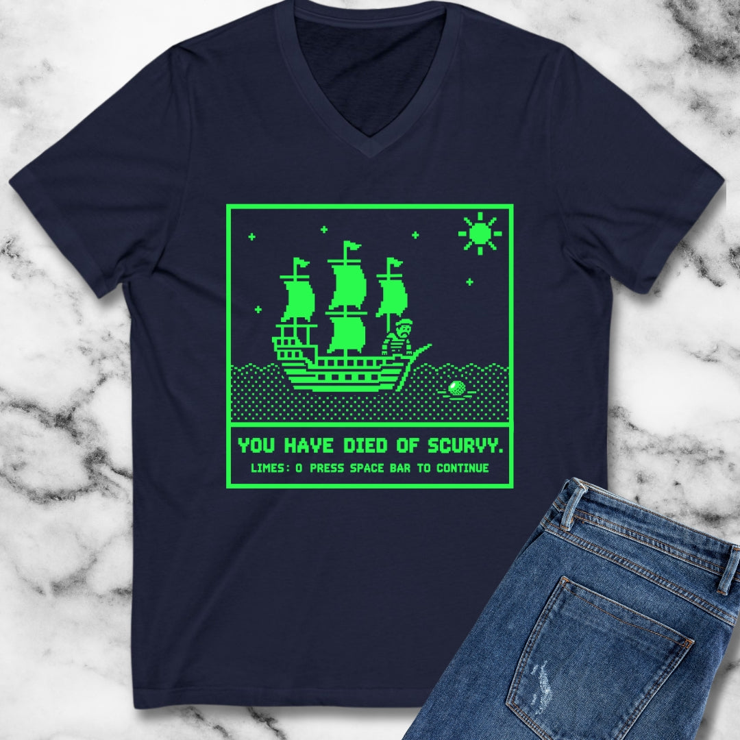 8 Bit Died of Scurvy V-Neck