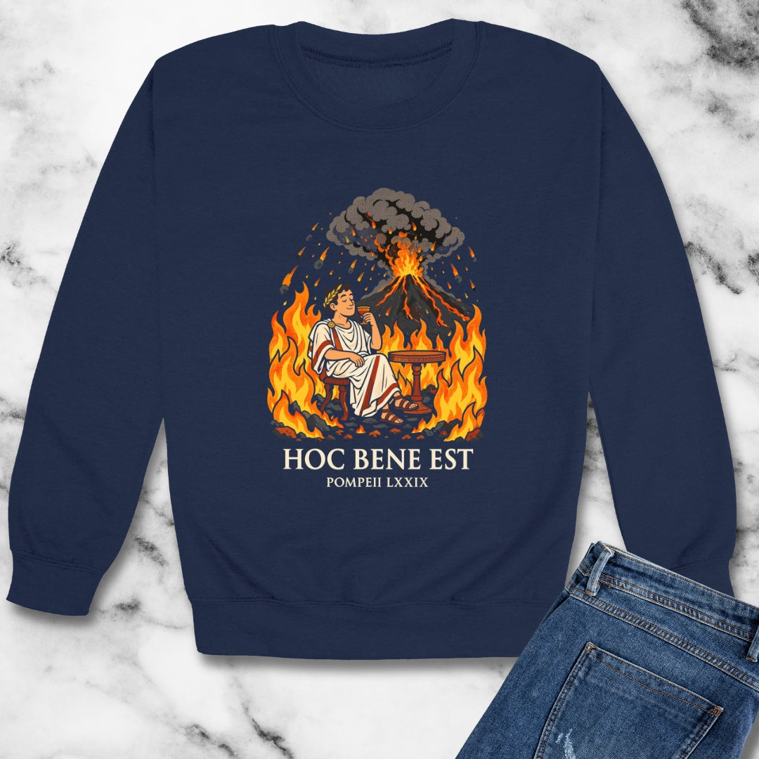 Hoc Bene Est Pompeii Unisex Heavy Crewneck Sweatshirt
