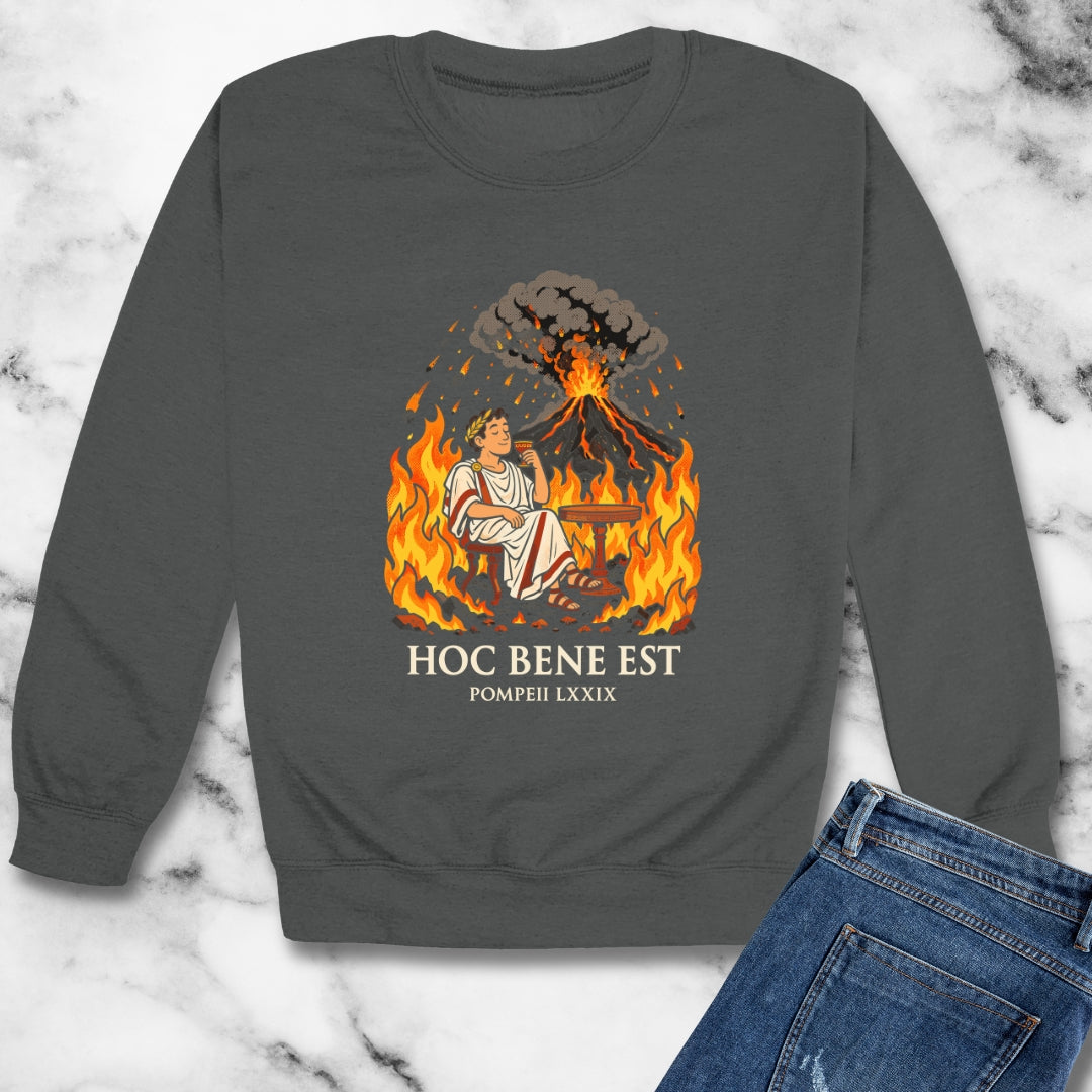Hoc Bene Est Pompeii Unisex Heavy Crewneck Sweatshirt