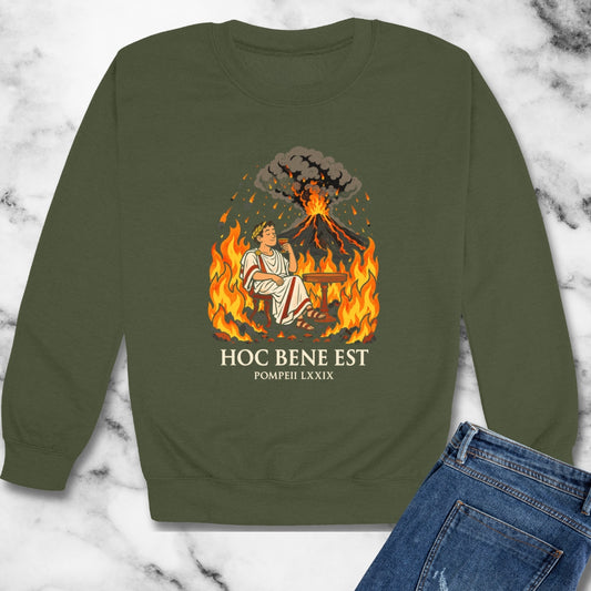Hoc Bene Est Pompeii Unisex Heavy Crewneck Sweatshirt