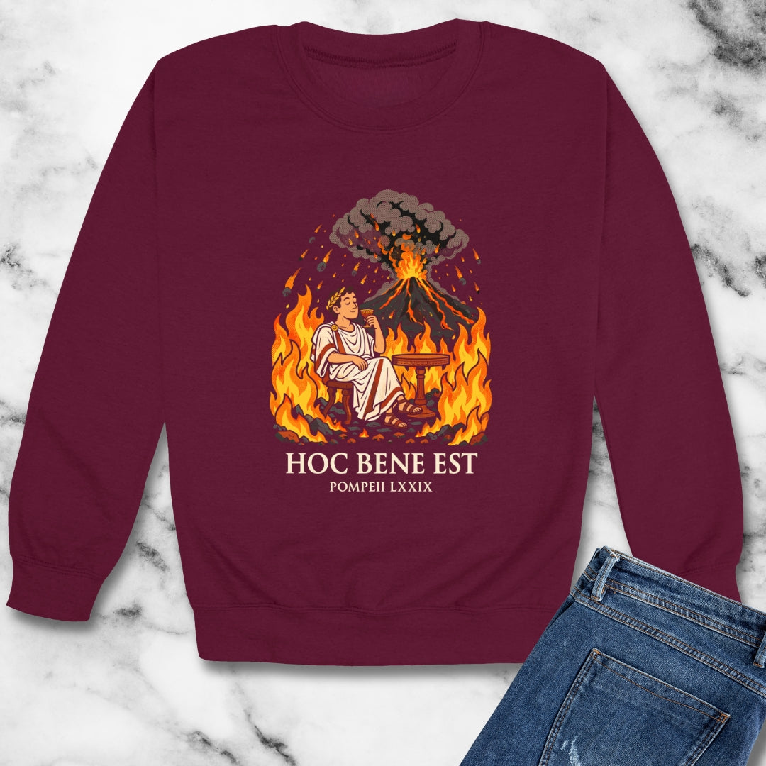 Hoc Bene Est Pompeii Unisex Heavy Crewneck Sweatshirt