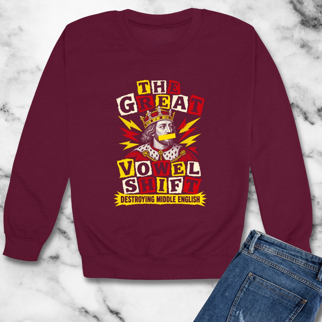 Great Vowel Shift Punk Unisex Heavy Crewneck Sweatshirt