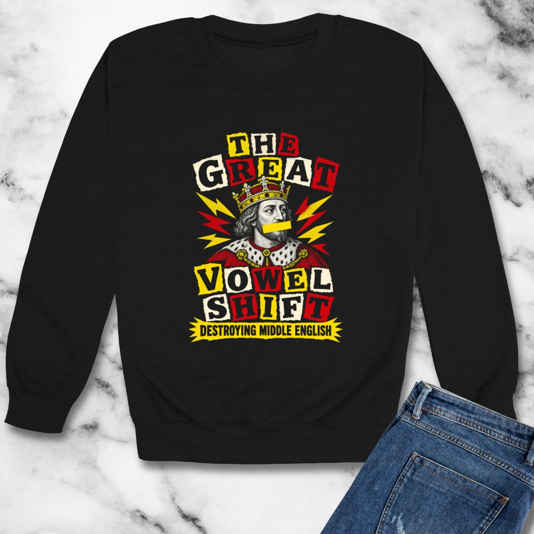 Great Vowel Shift Punk Unisex Heavy Crewneck Sweatshirt